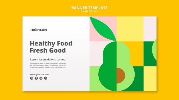 Modello di banner di cibo sano