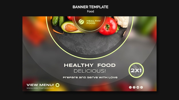 modello di banner di cibo sano