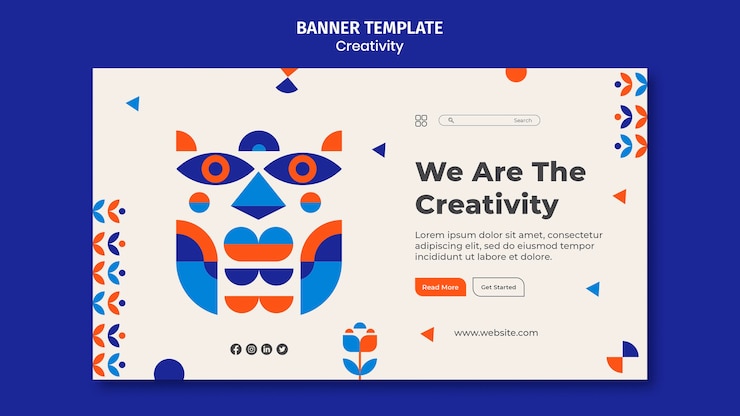 PSD gratuito modello di banner di concetto di creatività