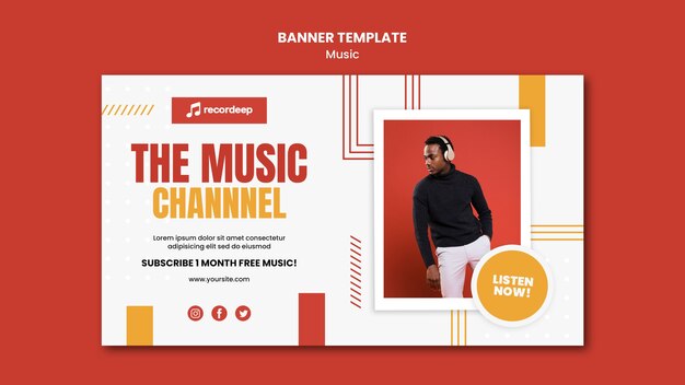 Modello di banner di concetto di musica