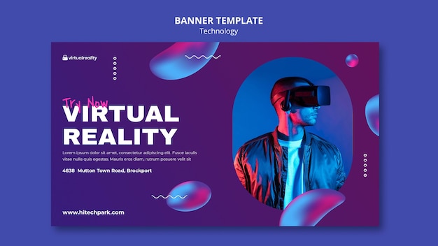 Modello di banner di concetto di tecnologia