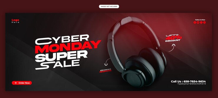 PSD gratuito modello di banner di copertina di facebook per il cyber monday super sale
