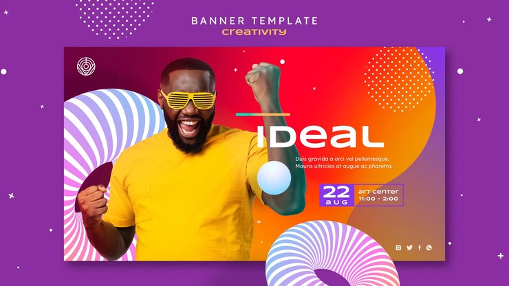 PSD gratuito modello di banner di creatività