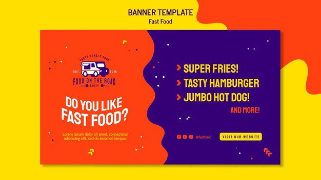 Modello di banner di fast food