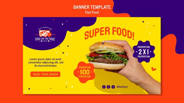 Modello di banner di fast food