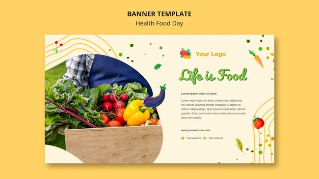 Modello di banner di giorno di salute alimentare
