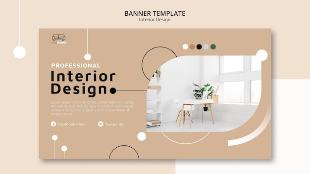 Modello di banner di interior design