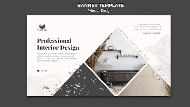 Modello di banner di interior design