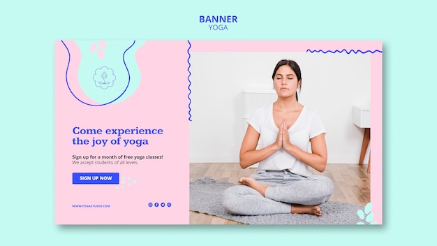 Modello di banner di lezioni di yoga
