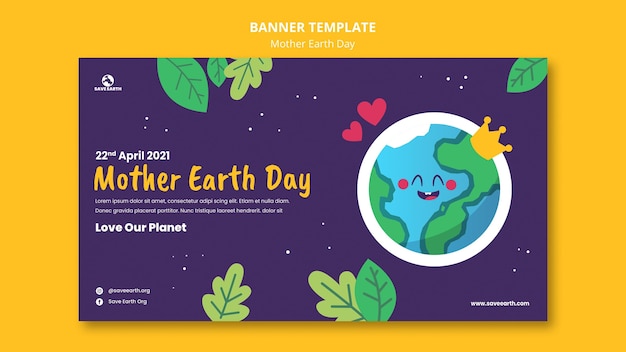 Modello di banner di madre terra giorno