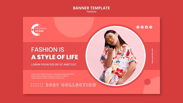 Modello di banner di moda con foto