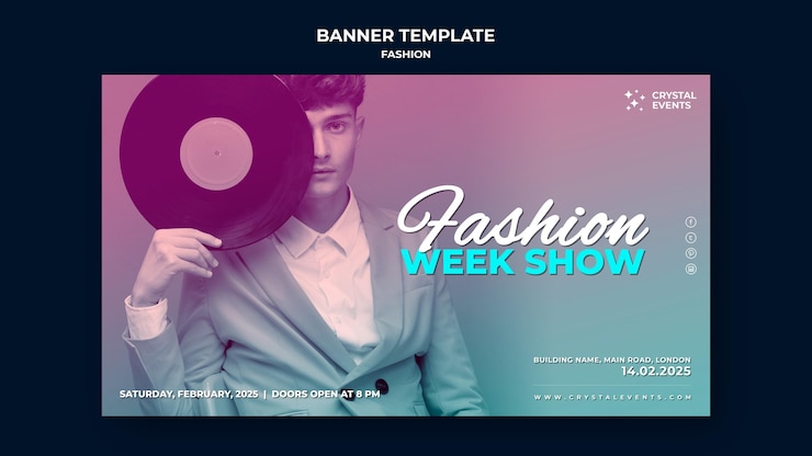 PSD gratuito modello di banner di moda