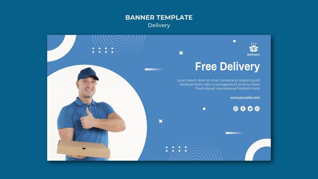 Modello di banner di offerta di consegna gratuita