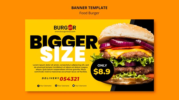 Modello di banner di offerta speciale hamburger
