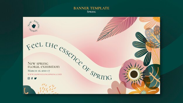Modello di banner di primavera sfumato