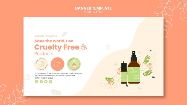 Modello di banner di prodotti cruelty free