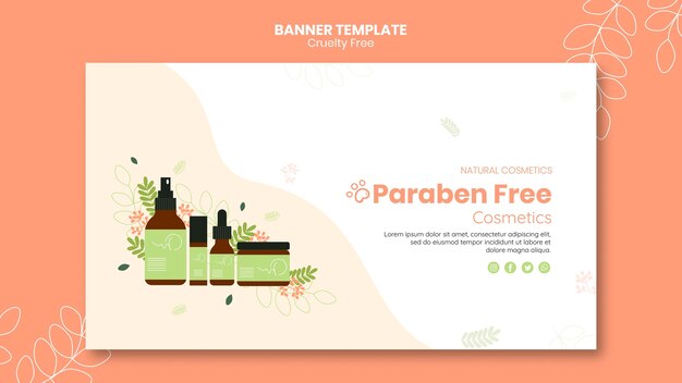 Modello di banner di prodotti cruelty free