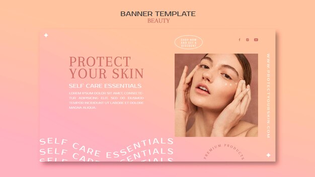Modello di banner di prodotti per la cura della pelle