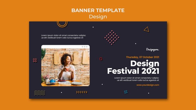 Modello di banner di progettazione grafica con foto