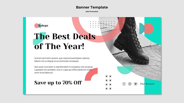 Modello di banner di promozione di vendita