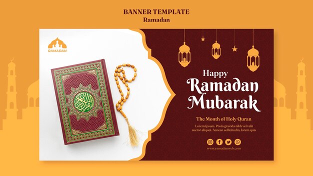 Modello di banner di ramadan kareem