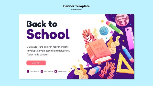 Modello di banner di ritorno a scuola