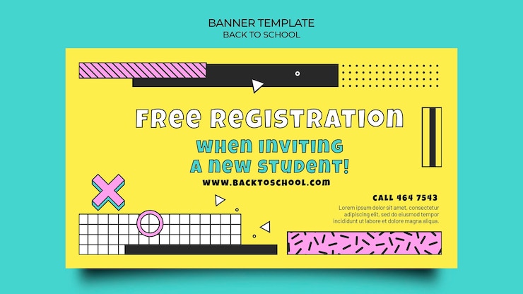 PSD gratuito modello di banner di ritorno a scuola