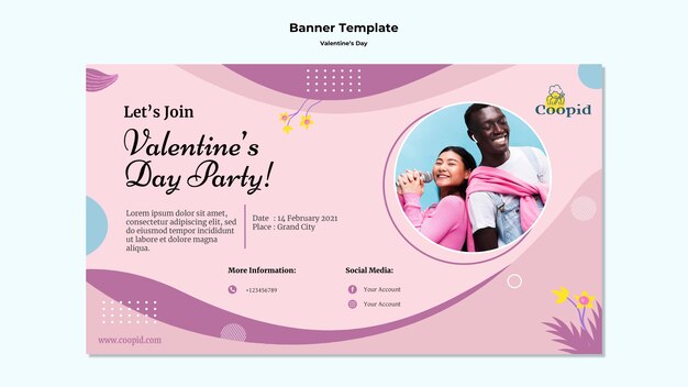 Modello di banner di San Valentino con foto