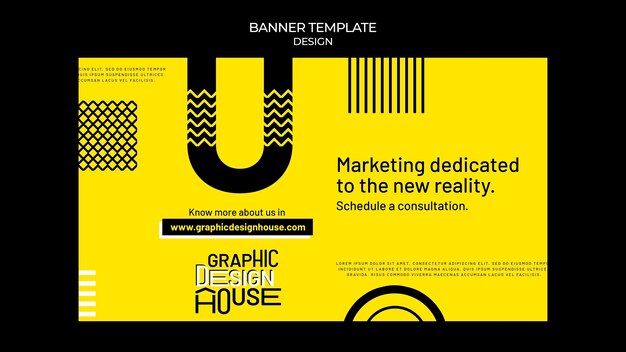 Modello di banner di servizi di progettazione grafica
