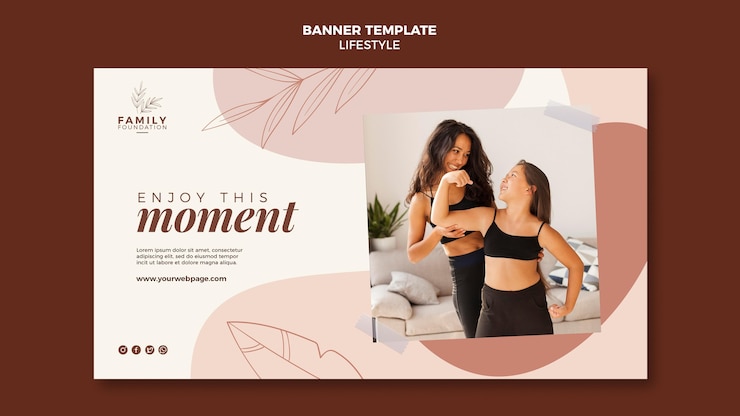 PSD gratuito modello di banner di stile di vita