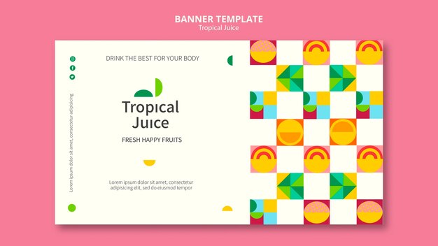 Modello di banner di succo tropicale