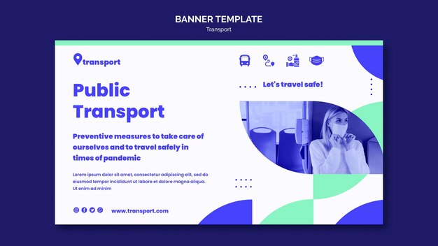 Modello di banner di trasporto pubblico