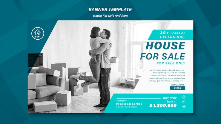 PSD gratuito modello di banner di vendita di casa