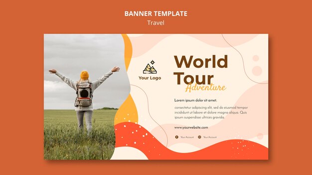 Modello di banner di viaggio