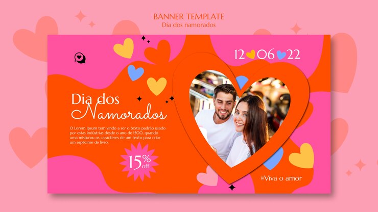 PSD gratuito modello di banner esign dia dos namorados