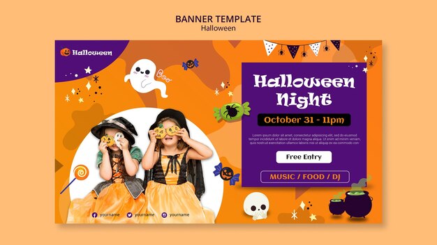 Modello di banner festa di Halloween
