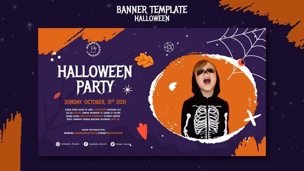 Modello di banner festa di Halloween