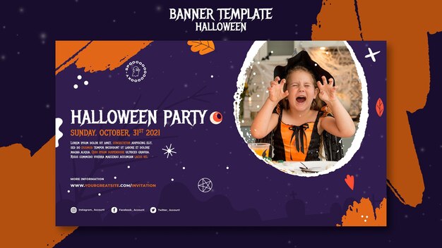 Modello di banner festa di Halloween