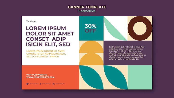 PSD gratuito modello di banner geometrici