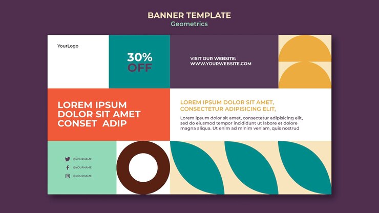 PSD gratuito modello di banner geometrici