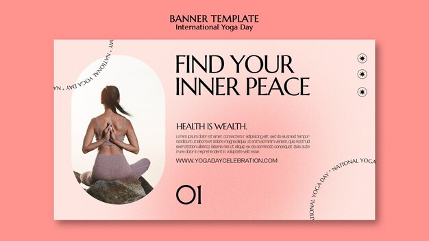 Modello di banner giornata internazionale di yoga
