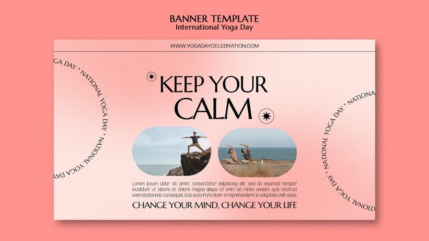 Modello di banner giornata internazionale di yoga