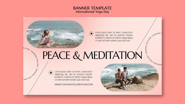Modello di banner giornata internazionale di yoga