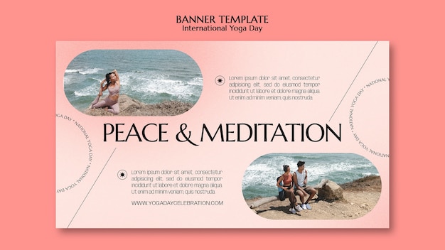 Modello di banner giornata internazionale di yoga