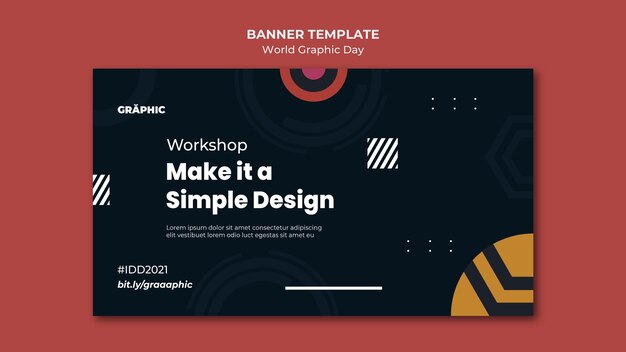 Modello di banner giornata mondiale della grafica