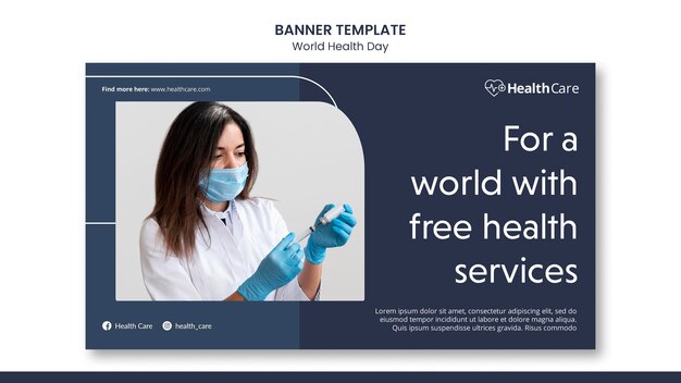 Modello di banner giornata mondiale della salute con foto