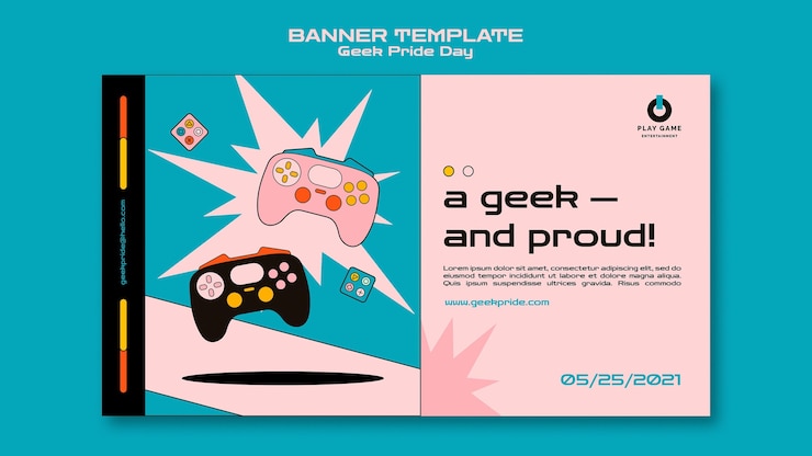 PSD gratuito modello di banner giorno orgoglio geek