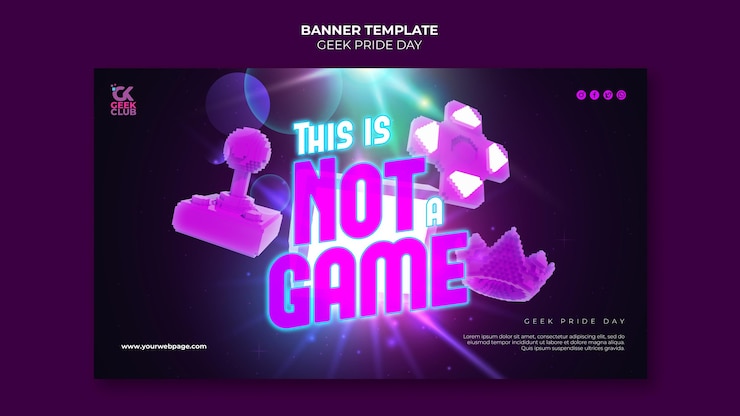 PSD gratuito modello di banner giorno orgoglio geek