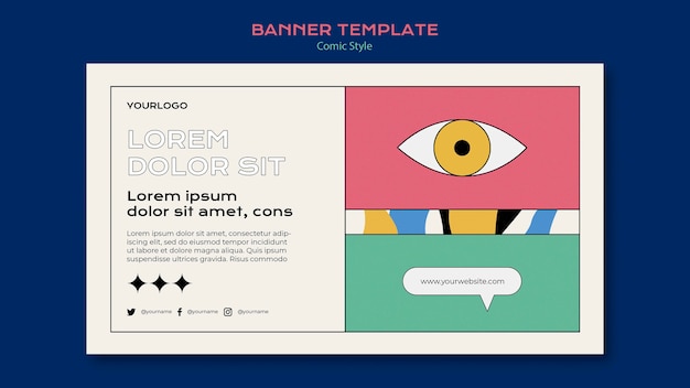 Modello di banner in stile fumetto