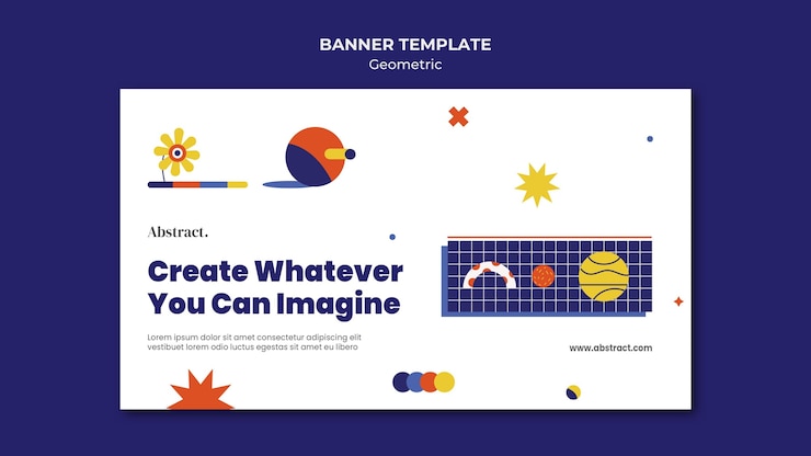 PSD gratuito modello di banner in stile geometrico